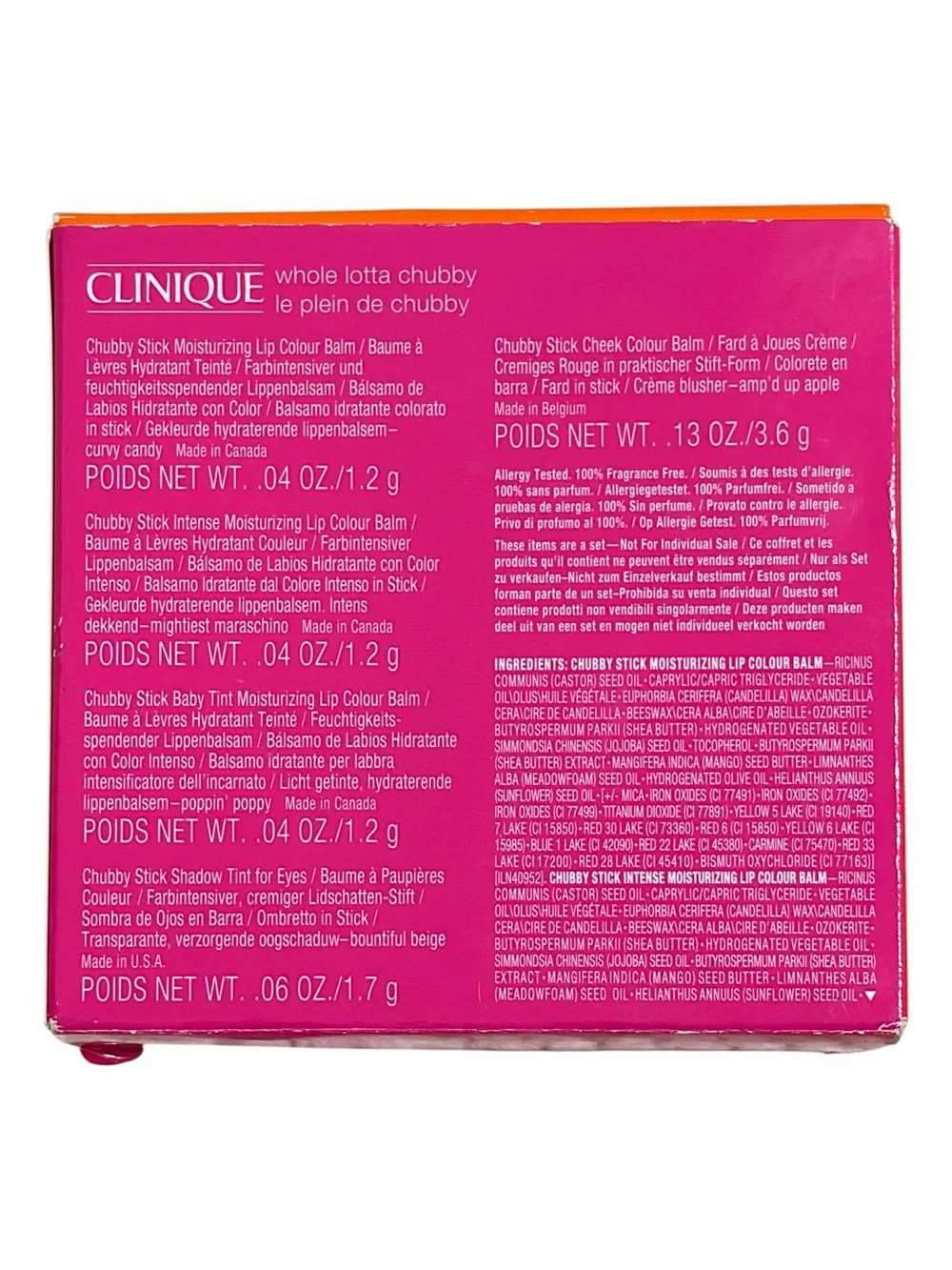 CLINIQUE new Whole Lotta Chubby Stick Set